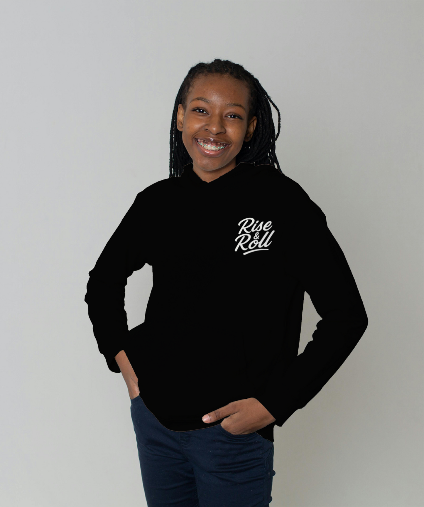 Cursive Logo Youth Hoodie Dark
